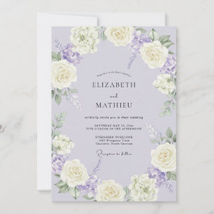 Invitación Boda Floral Tranquila de Lavanda