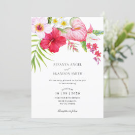 Invitación Boda floral tropical