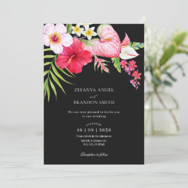 Invitación Boda floral tropical