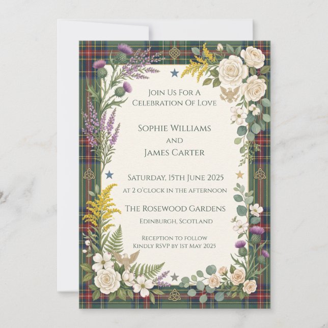 Invitación Boda Floral Tropical (Anverso)