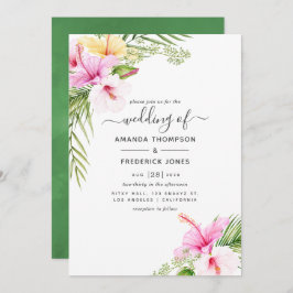 Invitación Boda floral tropical acuática