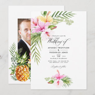 Invitación Boda Floral Tropical Aloha Foto