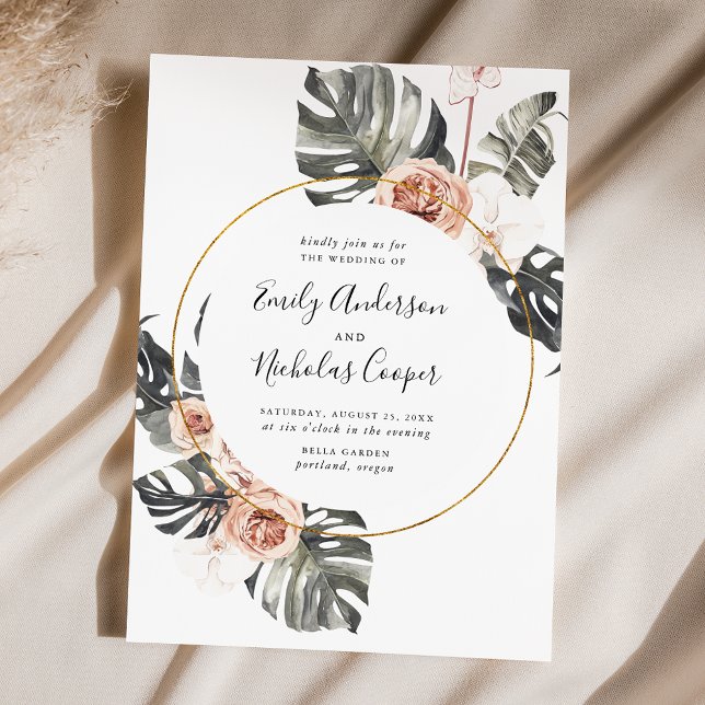 Invitación Boda Floral Tropical Boho (Subido por el creador)