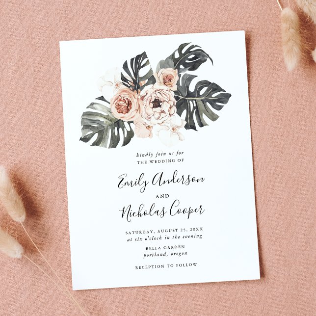 Invitación Boda Floral Tropical Boho (Subido por el creador)
