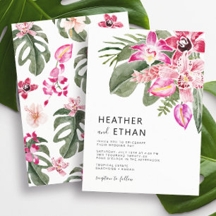 Invitación Boda floral tropical colorida