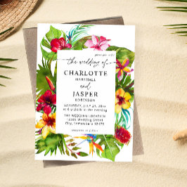 Invitación Boda floral tropical colorido