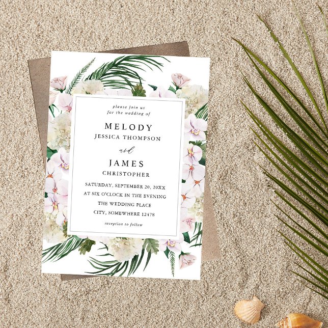 Invitación Boda floral tropical de Boho (Subido por el creador)