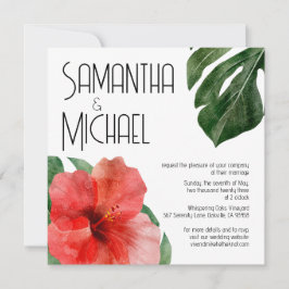 Invitación Boda floral tropical de Moda moderna