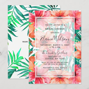 Invitación Boda floral tropical exótica ducha de novia