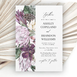 Invitación Boda Floral Tropical Purple Plum Boho