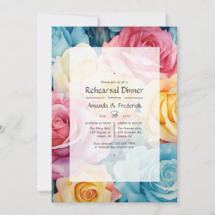 Invitación Boda floral turquesa, amarillo y rosa