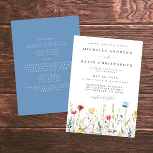 Invitación Boda floral veraniega caprichosa
