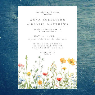 Invitación Boda floral veraniega caprichosa