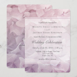 Invitación Boda floral veraniego Rubor Pink Purple Hydrangea