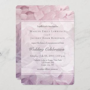 Invitación Boda floral veraniego Rubor Pink Purple Hydrangea