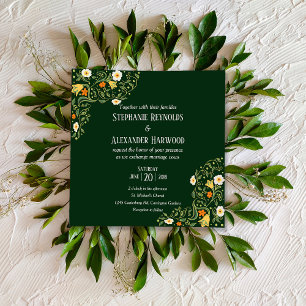 Invitación Boda floral verde
