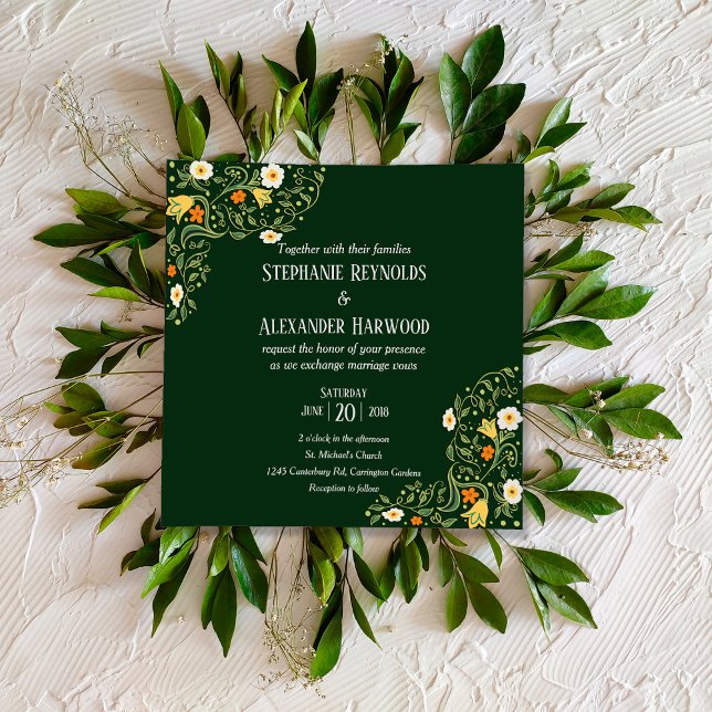 Invitación Boda floral verde (Subido por el creador)