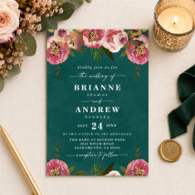 Boda floral verde azul profundo Blooming Chic