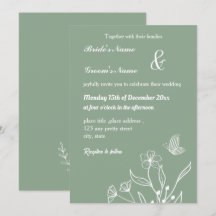 Boda floral verde de salvia elegante romántica