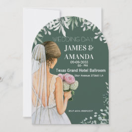 Invitación Boda floral verde dentro de presupuesto