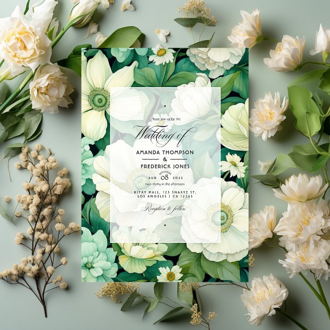 Invitación Boda floral verde e marfil (Subido por el creador)