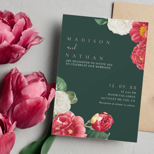 Invitación Boda floral verde elegante (Subido por el creador)