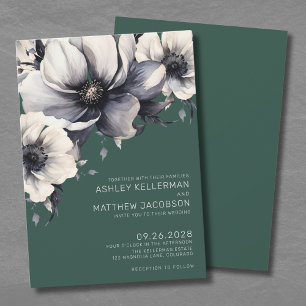 Invitación Boda Floral Verde Esmeralda