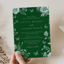 Boda floral verde esmeralda vintage encantado
