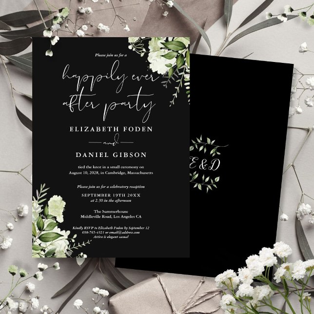Invitación Boda Floral Verde Felices Para Siempre (Greenery Floral Happily Ever After Wedding Invitation)