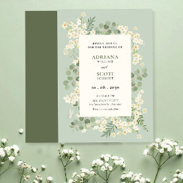 Invitación Boda floral verde pastel