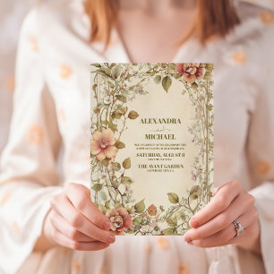 Invitación Boda floral verde y de montaña de Cotta I
