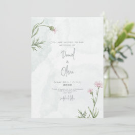 Invitación Boda floral verde y elegante