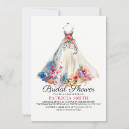 Invitación Boda floral Vestido de novia ducha