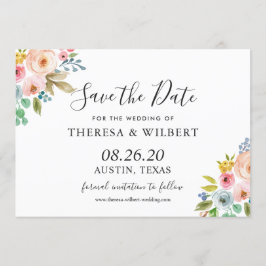 Invitación Boda floral vibrante acuarela Guardar la fecha