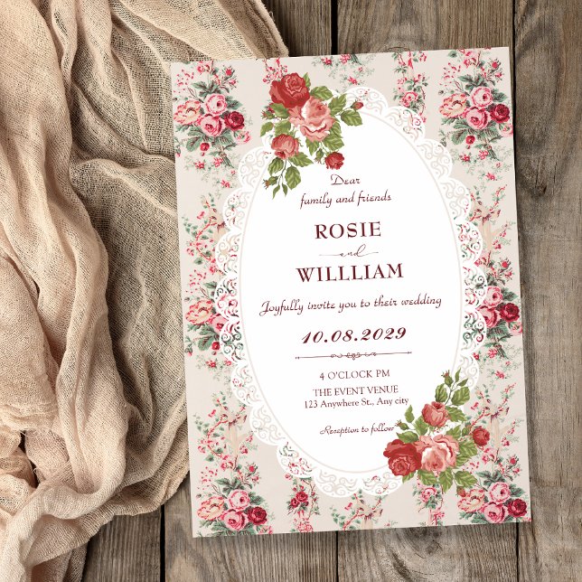 Invitación Boda floral vintage (Subido por el creador)