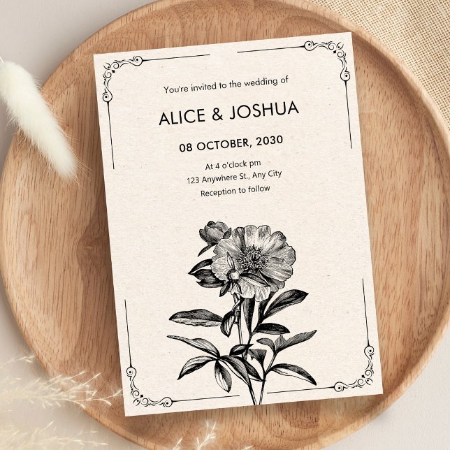 Invitación Boda floral vintage (Subido por el creador)