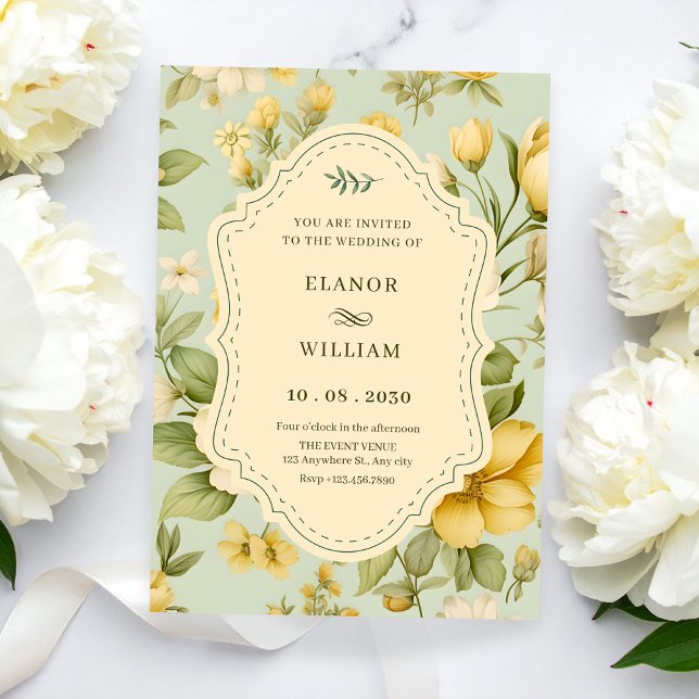 Invitación Boda floral vintage (Subido por el creador)