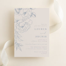 Boda floral vintage azul elegante