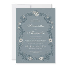 Boda Floral Vintage Azul Polvoriento