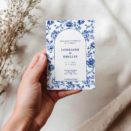 Invitación Boda Floral Vintage Blue delfSoftware