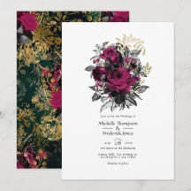 Boda floral vintage burgundy - marsala y dorado
