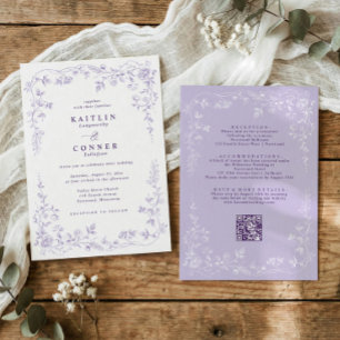 Invitación Boda floral vintage de lavanda francés