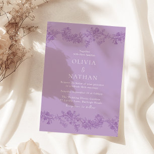 Invitación Boda Floral Vintage de Lavender