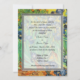 Invitación Boda floral vintage, Van Gogh, Lirios