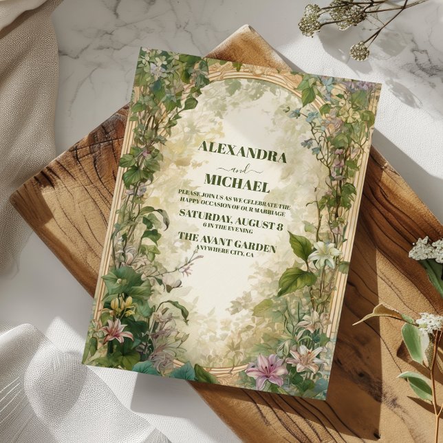 Invitación Boda Floral Vintage Verde (Subido por el creador)
