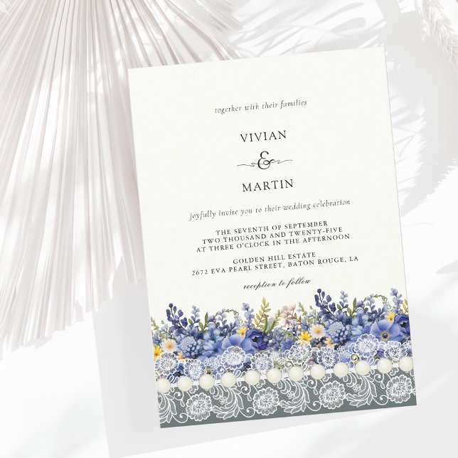 Invitación Boda Floral Vintage Y Pearl (Subido por el creador)