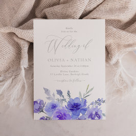Invitación Boda Floral Violeta de Lavanda Púrpura
