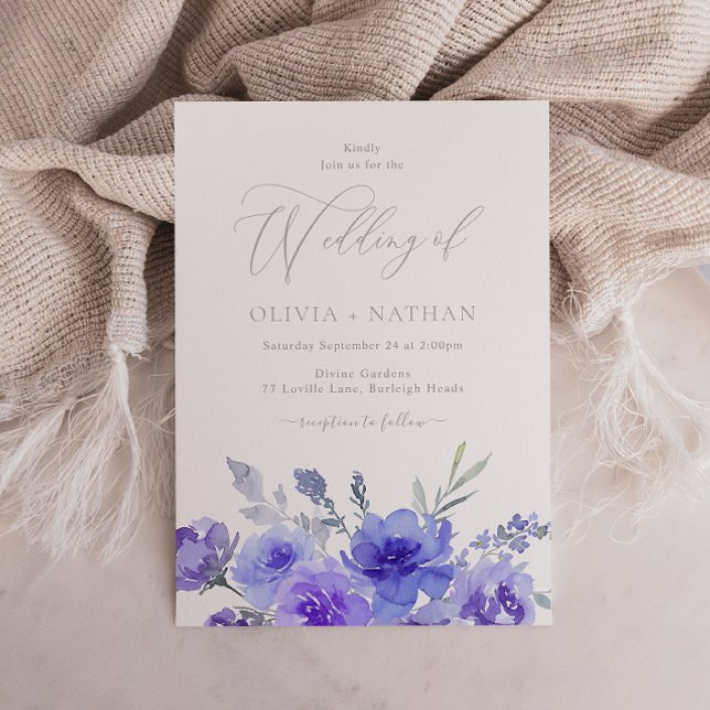 Invitación Boda Floral Violeta de Lavanda Púrpura (Subido por el creador)