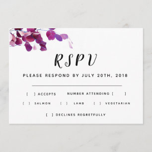 Invitación Boda Floral Violeta RSPV