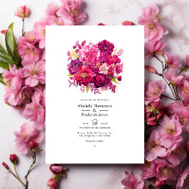 Invitación Boda floral Viva Magenta